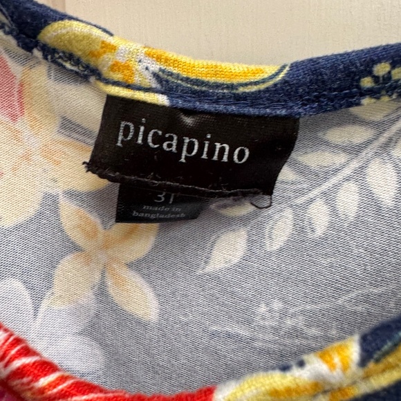 Picapino 3T Girls Floral Ruffle Short Sleeve Casual Tropical Island Dress - Picture 4 of 6